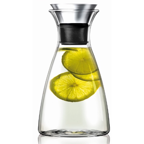 Glass 1 litre carafe with Stainless steel top