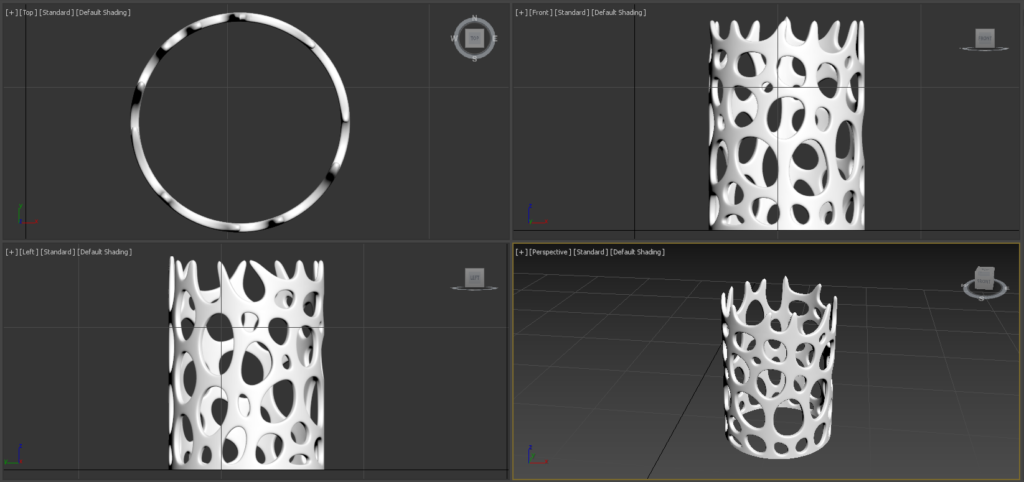 3D render Voronoi cilinder