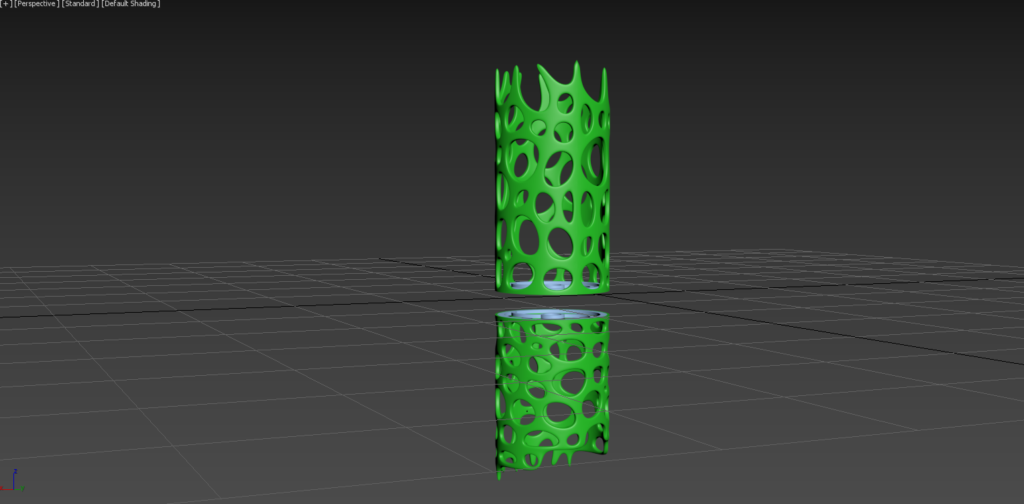 3D render Voronoi cilinder top and bottom